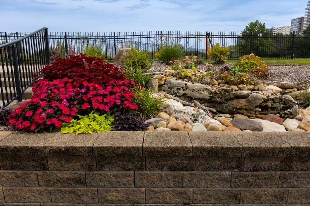 River rock flower beds deals